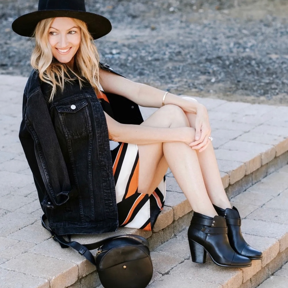 Black rag and bone harrow leather boots